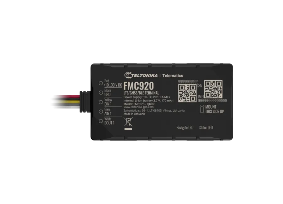 Teltonika FMC920-E Rastreador GPS veicular 4G LTE – Posicionamento preciso e paragem remota