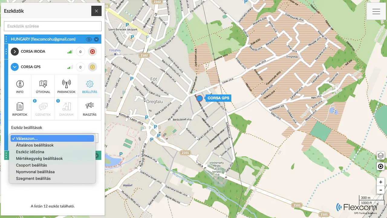 Configurações do dispositivo